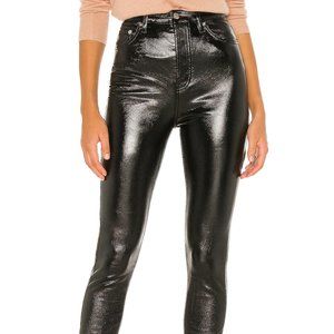 NEW We The Free Phoenix Coated Skinny Jean Black High Rise Mom Jeans